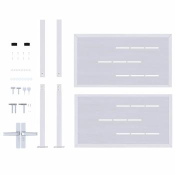 Gartentor mit Schloss Silber 96 x 100 cm Edelstahl