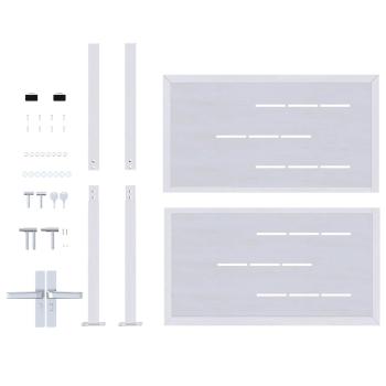 Gartentor mit Schloss Silber 96 x 100 cm Edelstahl