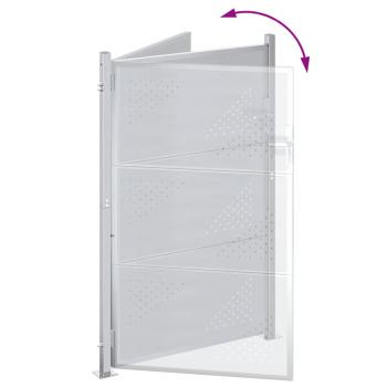 Gartentor mit Schloss Silber 100 x 125 cm Edelstahl