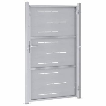 Gartentor mit Schloss Silber 100 x 150 cm Edelstahl