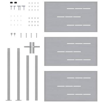 Gartentor mit Schloss Silber 100 x 150 cm Edelstahl