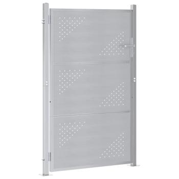 Gartentor 85 x 144 cm Edelstahl Silber Abschließbar