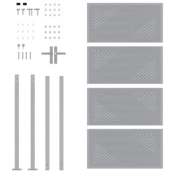 Gartentor mit Schloss Silber 96 x 180 cm Edelstahl