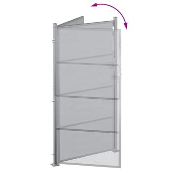 Gartentor mit Schloss Silber 96 x 180 cm Edelstahl