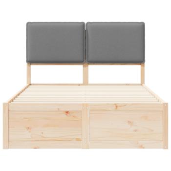 Bettgestell mit gepolstertem Kopfteil Hellgrau 120 x 200 cm