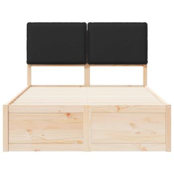 Bettgestell mit gepolstertem Kopfteil Schwarz 120 x 200 cm