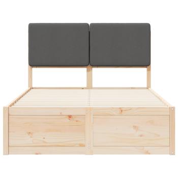 Bettgestell mit gepolstertem Kopfteil Dunkelgrau 120 x 200 cm