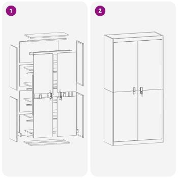 Aufbewahrungsschrank 2 pcs Senfgelb 90 x 40 x 180 cm