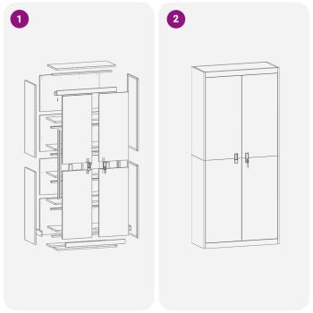 Aufbewahrungsschrank 2 pcs Anthrazit 90 x 40 x 200 cm