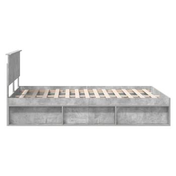 Bettrahmen mit Kopfteil Beton 160 x 200 cm Holzwerkstoff