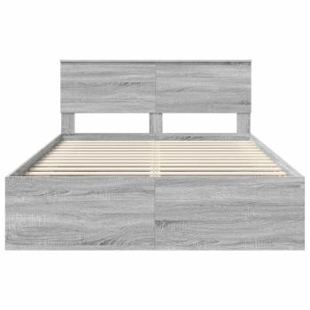ARDEBO.de - Bettrahmen Graues Sonoma 150 x 200 cm Holzwerkstoff