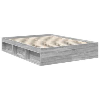 Bettrahmen Graues Sonoma 150 x 200 cm Holzwerkstoff