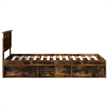 ARDEBO.de - Bettrahmen Geräucherte Eiche 90 x 190 cm Holzwerkstoff