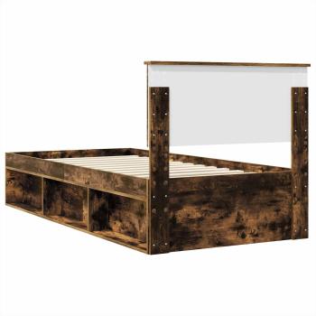 Bettrahmen Geräucherte Eiche 90 x 200 cm Holzwerkstoff