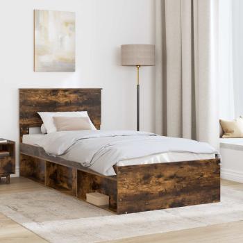 Bettrahmen Geräucherte Eiche 75 x 190 cm Holzwerkstoff