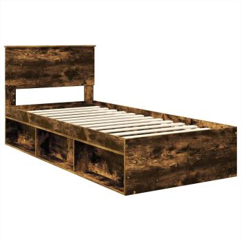 Bettrahmen Geräucherte Eiche 75 x 190 cm Holzwerkstoff