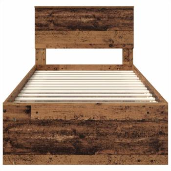 Bettrahmen mit Kopfteil Altholz 75 x 190 cm Holzwerkstoff