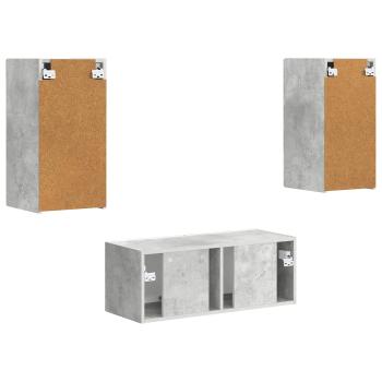 TV-Schrankset Wandmontiert 2 pcs Beton Grau Holzwerkstoff