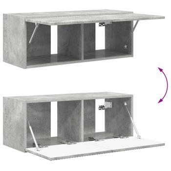 TV-Schrankset Wandmontiert 2 pcs Beton Grau Holzwerkstoff