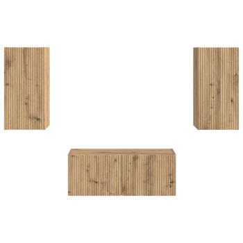 TV-Schrankset Wandmontiert 2 pcs Artisan-Eiche Holzwerkstoff