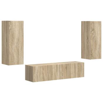 ARDEBO.de - TV-Schrankset Wandmontiert 2 pcs Sonoma-Eiche Holzwerkstoff