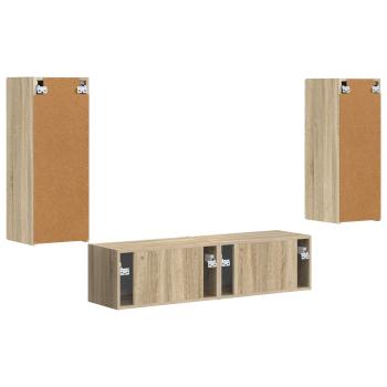 TV-Schrankset Wandmontiert 2 pcs Sonoma-Eiche Holzwerkstoff