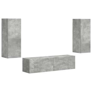 TV-Schrankset Wandmontiert 2 pcs Beton Grau Holzwerkstoff