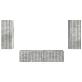 TV-Schrankset Wandmontiert 2 pcs Beton Grau Holzwerkstoff