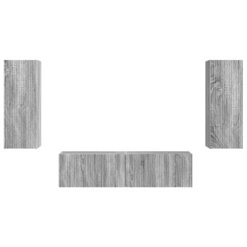 TV-Schrankset Wandmontiert 2 pcs Graues Sonoma Holzwerkstoff