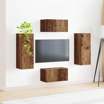 TV-Schrankset Wandmontiert 2 pcs Altholz Holzwerkstoff