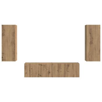 TV-Schrankset Wandmontiert 2 pcs Artisan-Eiche Holzwerkstoff