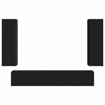 TV-Schrankset Wandmontiert 3 pcs Schwarz Holzwerkstoff