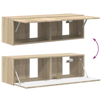 TV-Schrankset Wandmontiert 3 pcs Sonoma-Eiche Holzwerkstoff