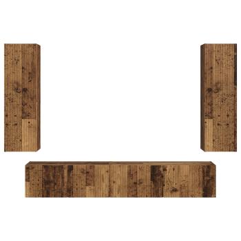 TV-Schrankset Wandmontiert 3 pcs Altholz Holzwerkstoff