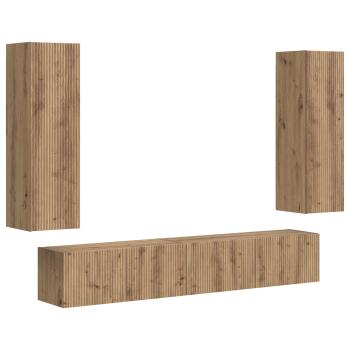 TV-Schrankset Wandmontiert 3 pcs Artisan-Eiche Holzwerkstoff