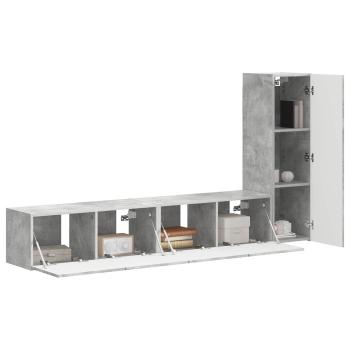 TV-Schrankset Wandmontiert 2 pcs Beton Grau Holzwerkstoff
