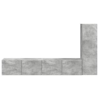 TV-Schrankset Wandmontiert 2 pcs Beton Grau Holzwerkstoff