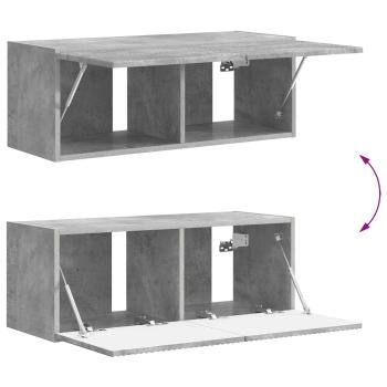 TV-Schrankset Wandmontiert 2 pcs Beton Grau Holzwerkstoff