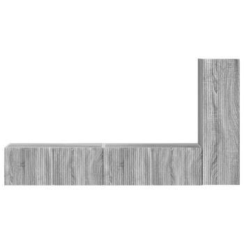 TV-Schrankset Wandmontiert 2 pcs Graues Sonoma Holzwerkstoff