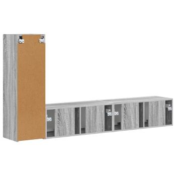 TV-Schrankset Wandmontiert 2 pcs Graues Sonoma Holzwerkstoff