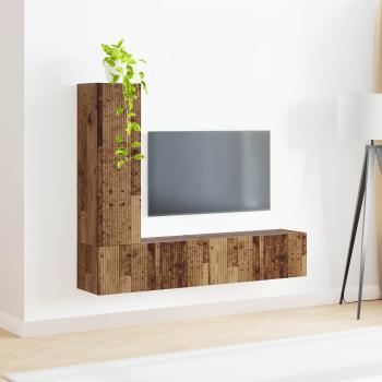 TV-Schrankset Wandmontiert 2 pcs Altholz Holzwerkstoff