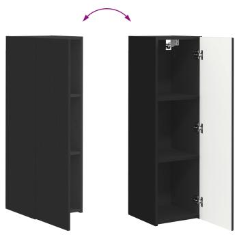 TV-Schrankset Wandmontiert 4 pcs Schwarz Holzwerkstoff