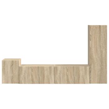 TV-Schrankset Wandmontiert 4 pcs Sonoma-Eiche Holzwerkstoff