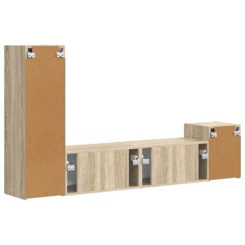 TV-Schrankset Wandmontiert 4 pcs Sonoma-Eiche Holzwerkstoff