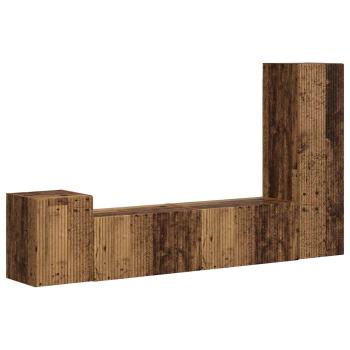 TV-Schrankset Wandmontiert 4 pcs Altholz Holzwerkstoff