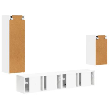 TV-Schrankset Wandmontiert 3 pcs Weiß Holzwerkstoff