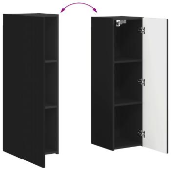 TV-Schrankset Wandmontiert 3 pcs Schwarz Holzwerkstoff