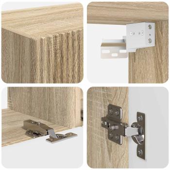 TV-Schrankset Wandmontiert 3 pcs Sonoma-Eiche Holzwerkstoff