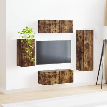 TV-Schrankset 3 pcs Geräucherte Eiche Holzwerkstoff