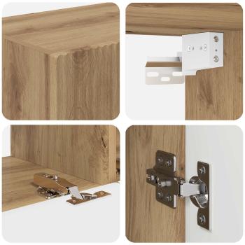 TV-Schrankset Wandmontiert 3 pcs Artisan-Eiche Holzwerkstoff